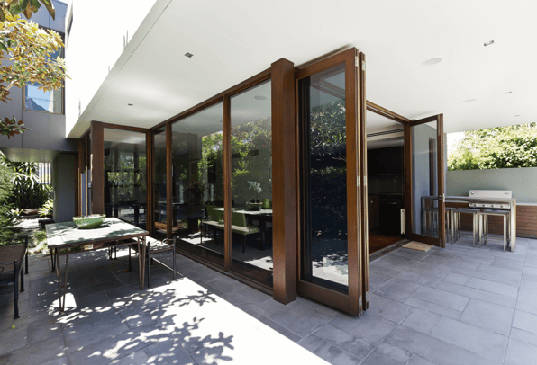Bifold doors leading onto a patio.