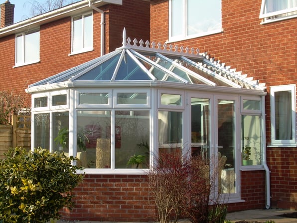 A new conservatory that has been added onto a home.