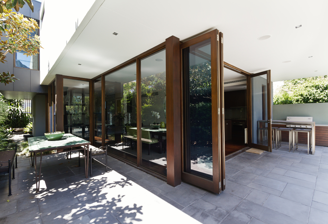 Bifold doors leading onto a patio.