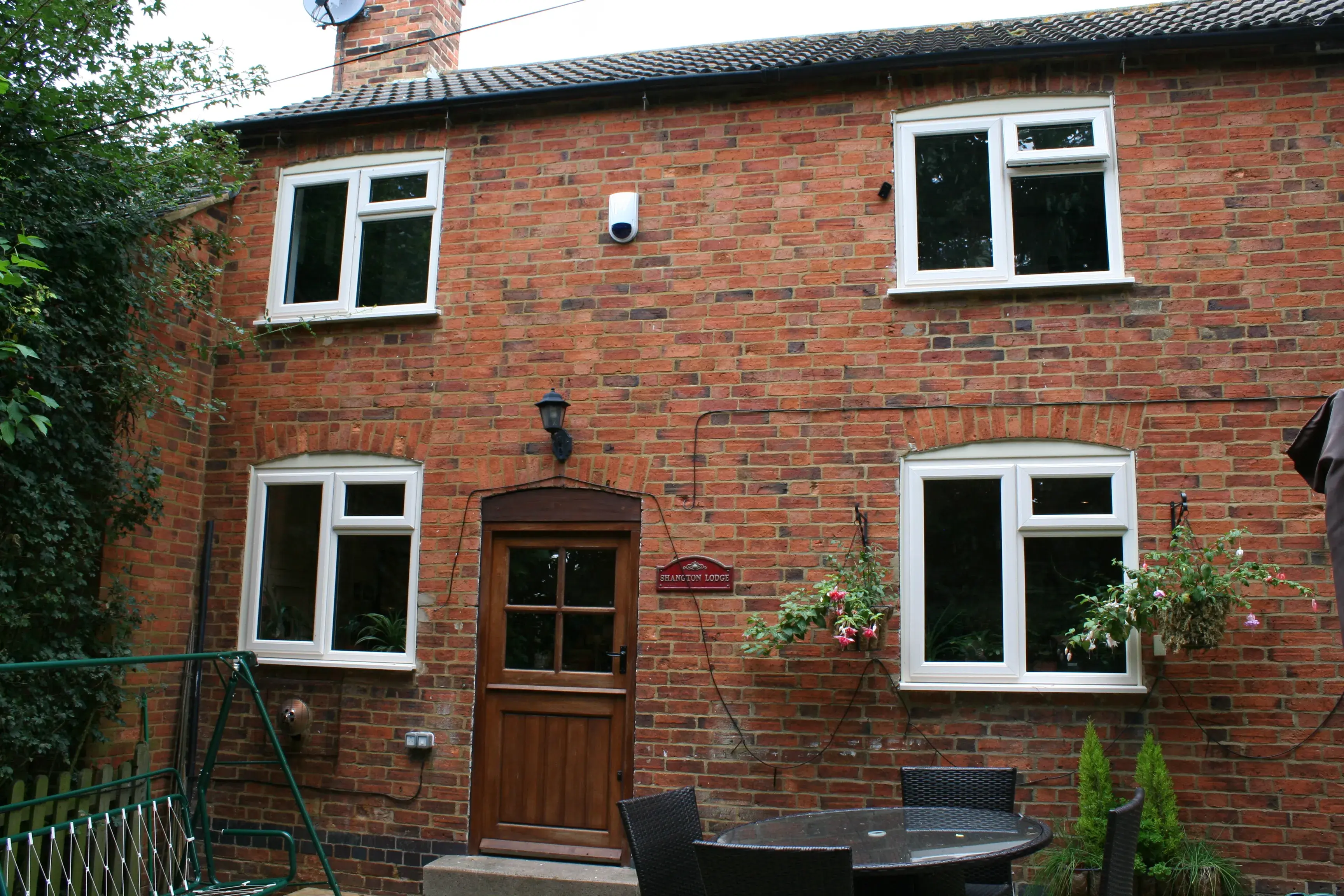 cream cottage windows